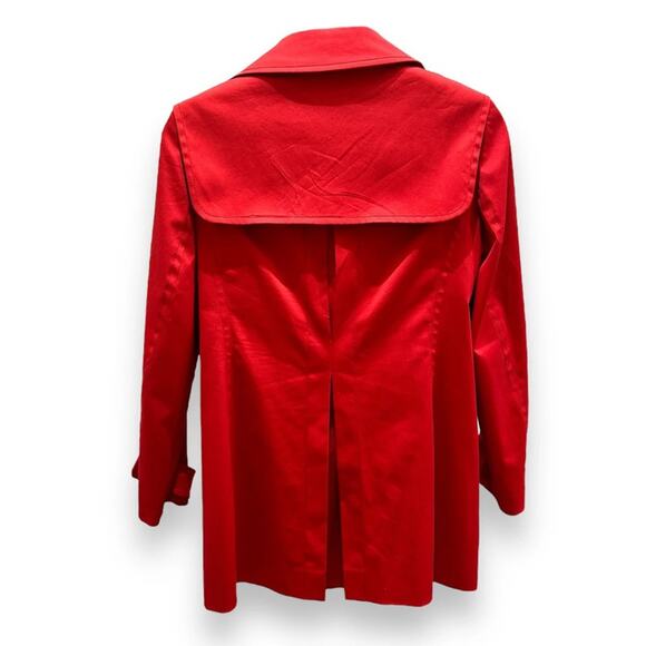 Escada Plus Size Trench Coat Jacket Red Cotton Double Breasted Womens - Picture 5 of 15